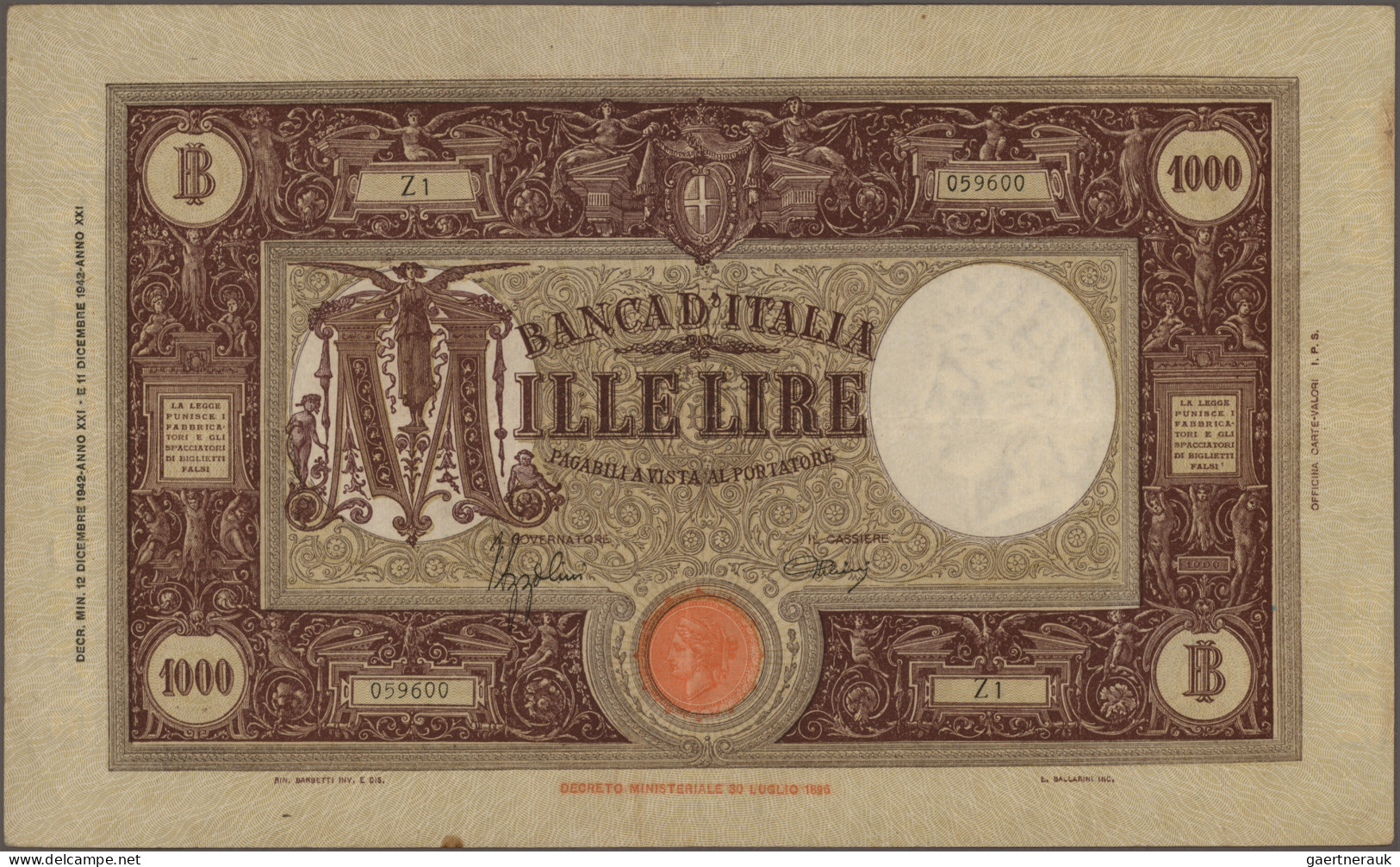 Italy: Banca d'Italia, Allied Military Currency and State & Treasury Notes, gian