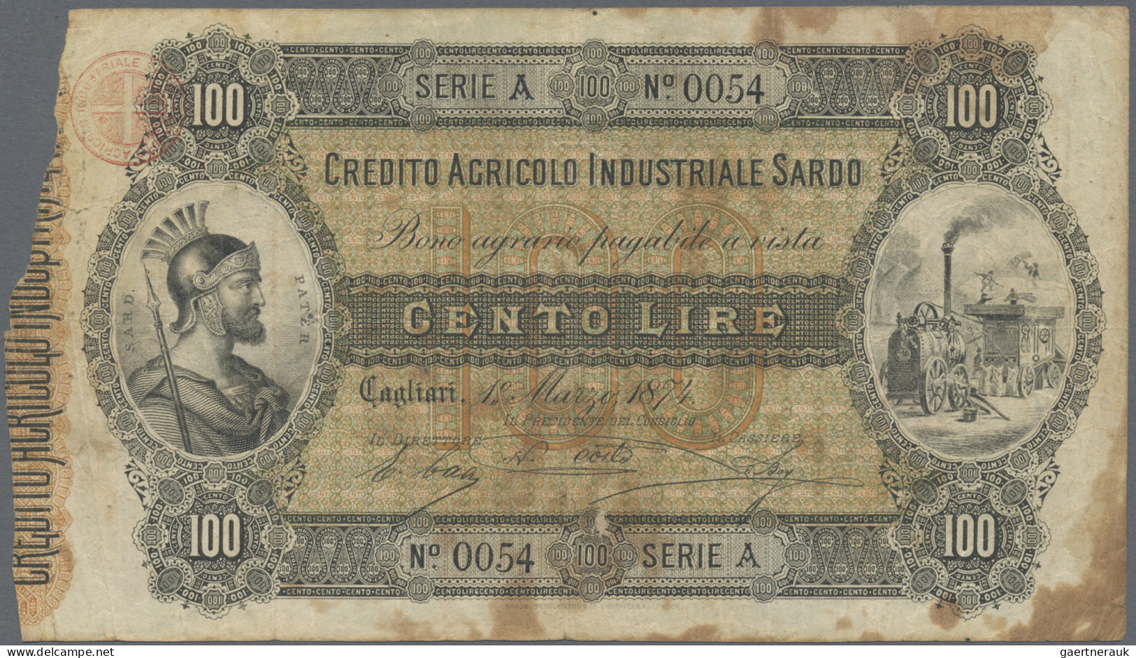 Italy: Lot With 4 Banknotes Local And Regional Issues, Comprising KINGDOM OF SAR - Otros & Sin Clasificación