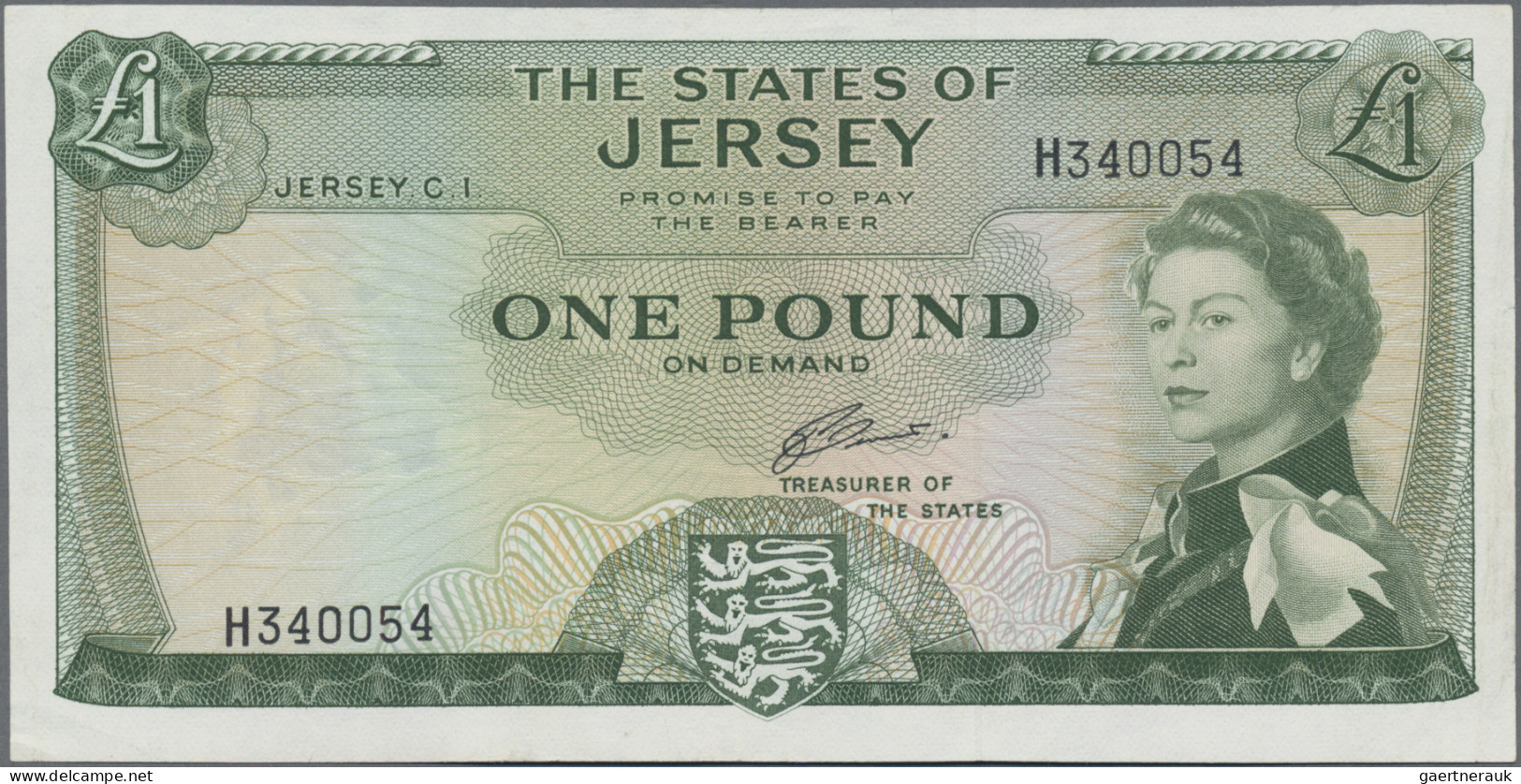 Jersey: The States Of Jersey, 1 Pound ND(1963), Signature J. Clennett, P.8b, Tin - Autres & Non Classés