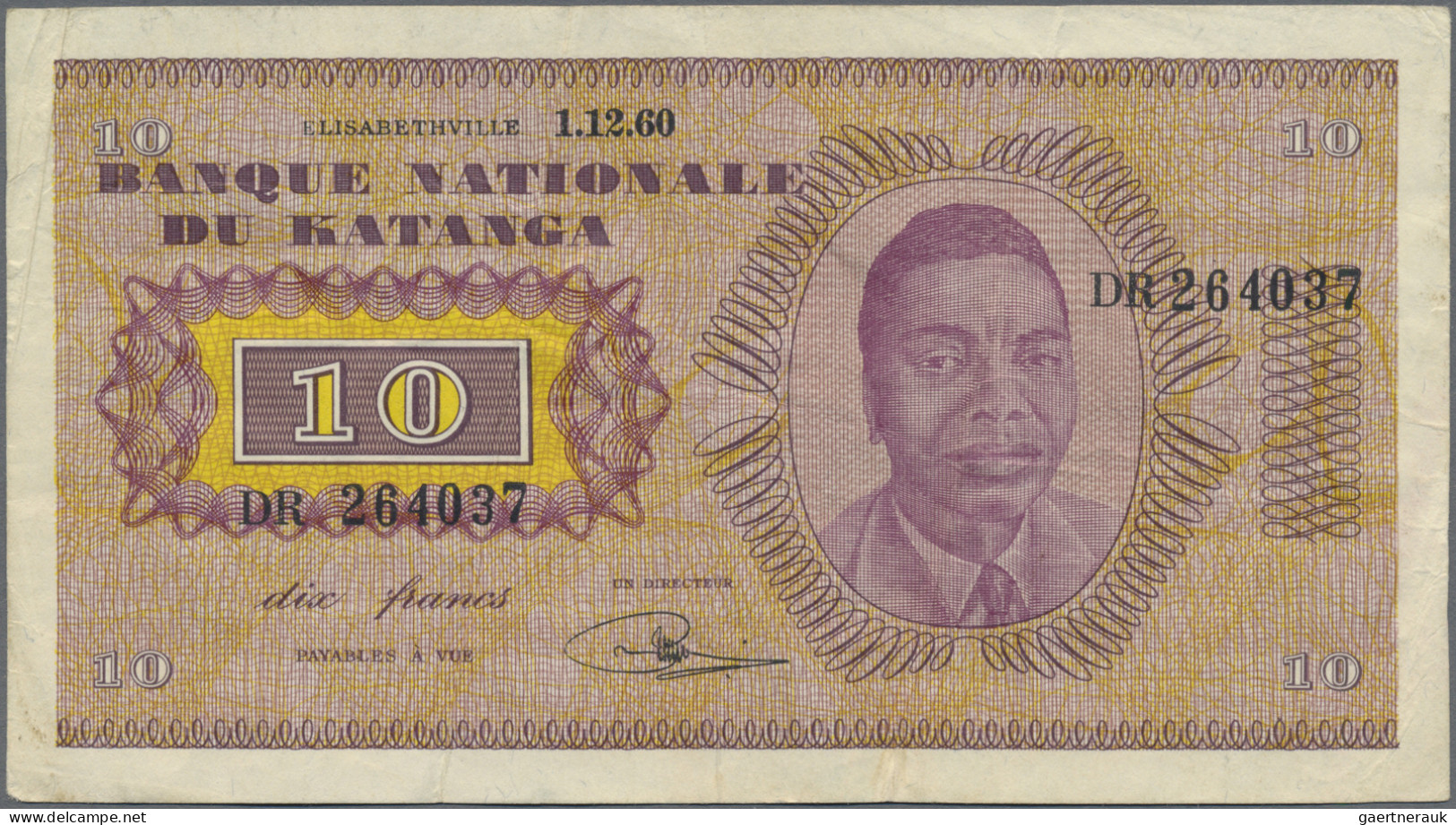 Katanga: Banque Nationale Du Katanga, Pair With 10 And 20 Francs 1960, P.5a (F/F - Andere - Afrika