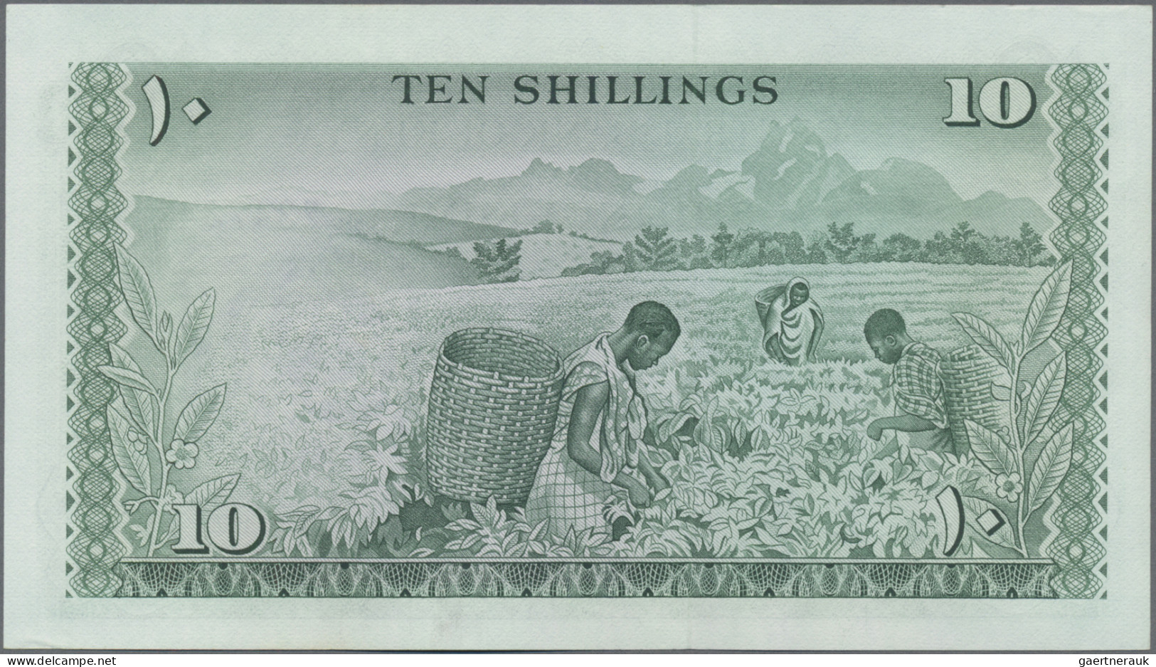 Kenya: Central Bank Of Kenya, Pair With 5 Shillings 1967 (P.1b, UNC) And 10 Shil - Kenia