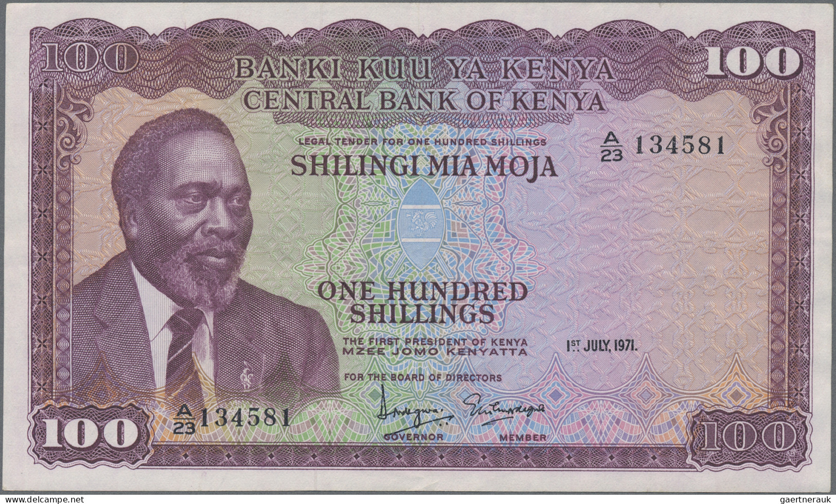 Kenya: Central Bank Of Kenya, Huge Lot With 10 Banknotes, Series 1969-1977, With - Kenia