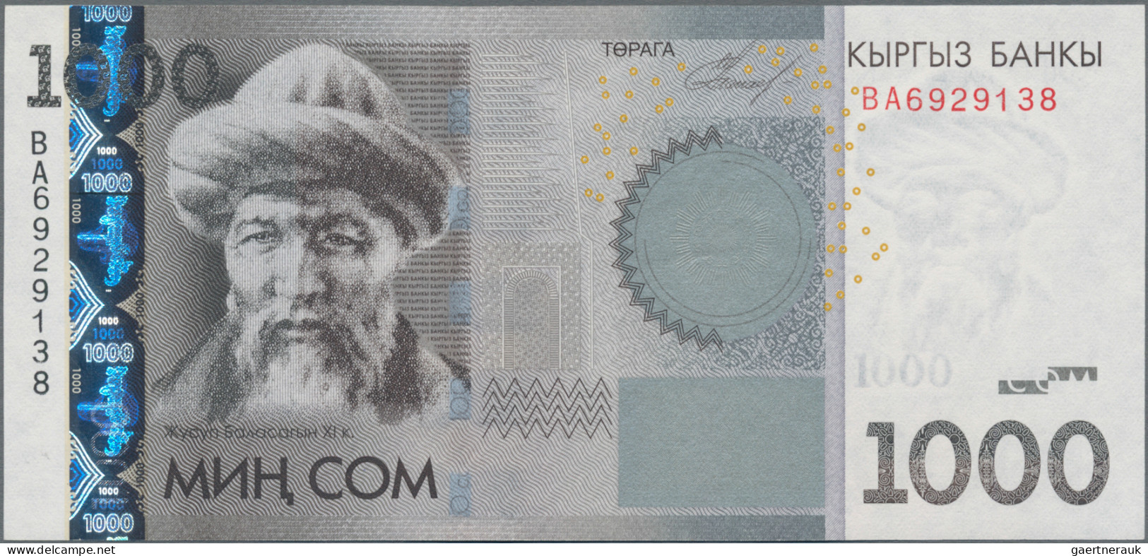 Kyrgyzstan: Bank Of Kyrgyzstan, Huge Lot With 26 Banknotes, 1 Tyin – 1.000 Som, - Kirgizïe