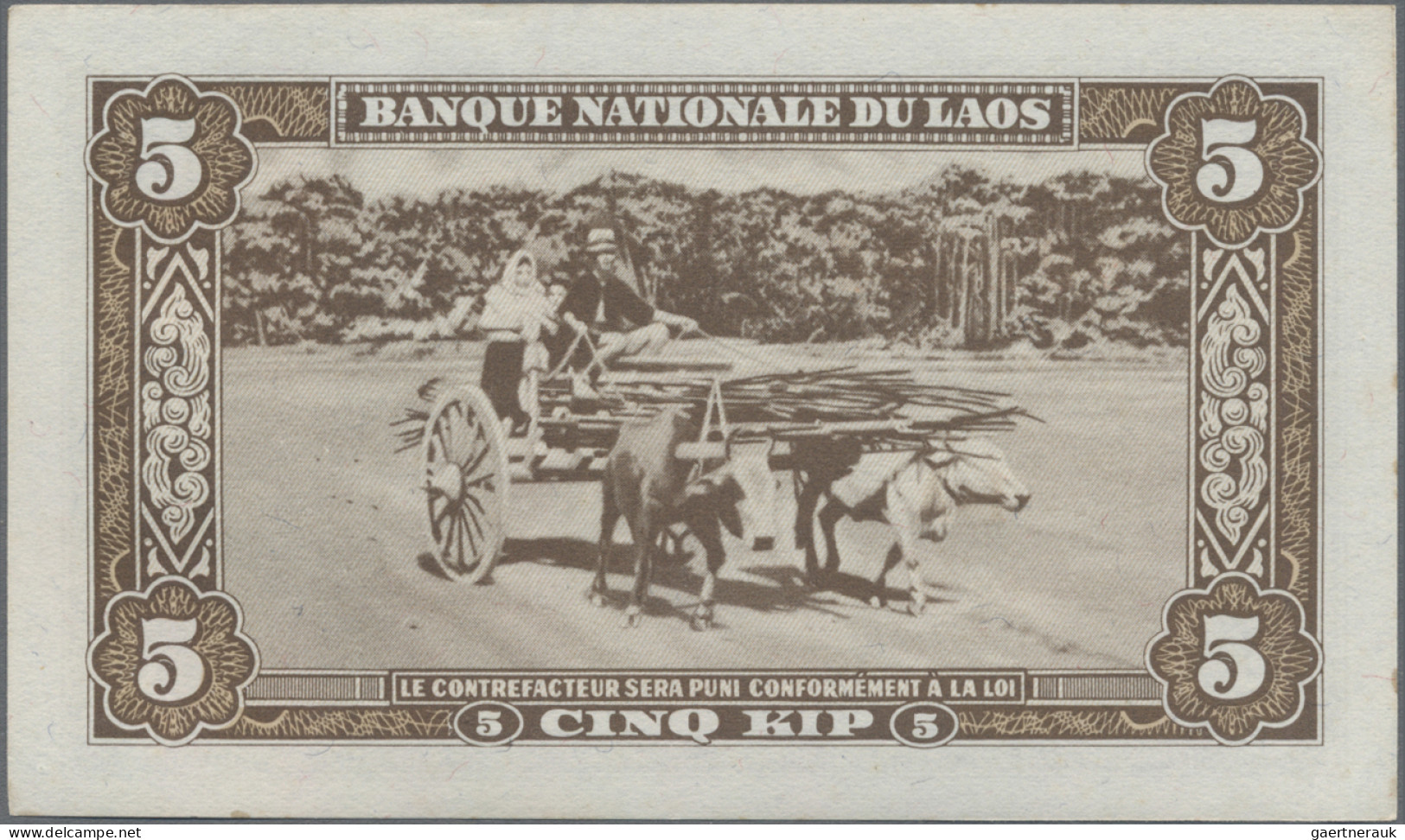 Laos: Banque Nationale Du Laos, Set With 3 Banknotes, Series ND(1957), With 1 Ki - Laos