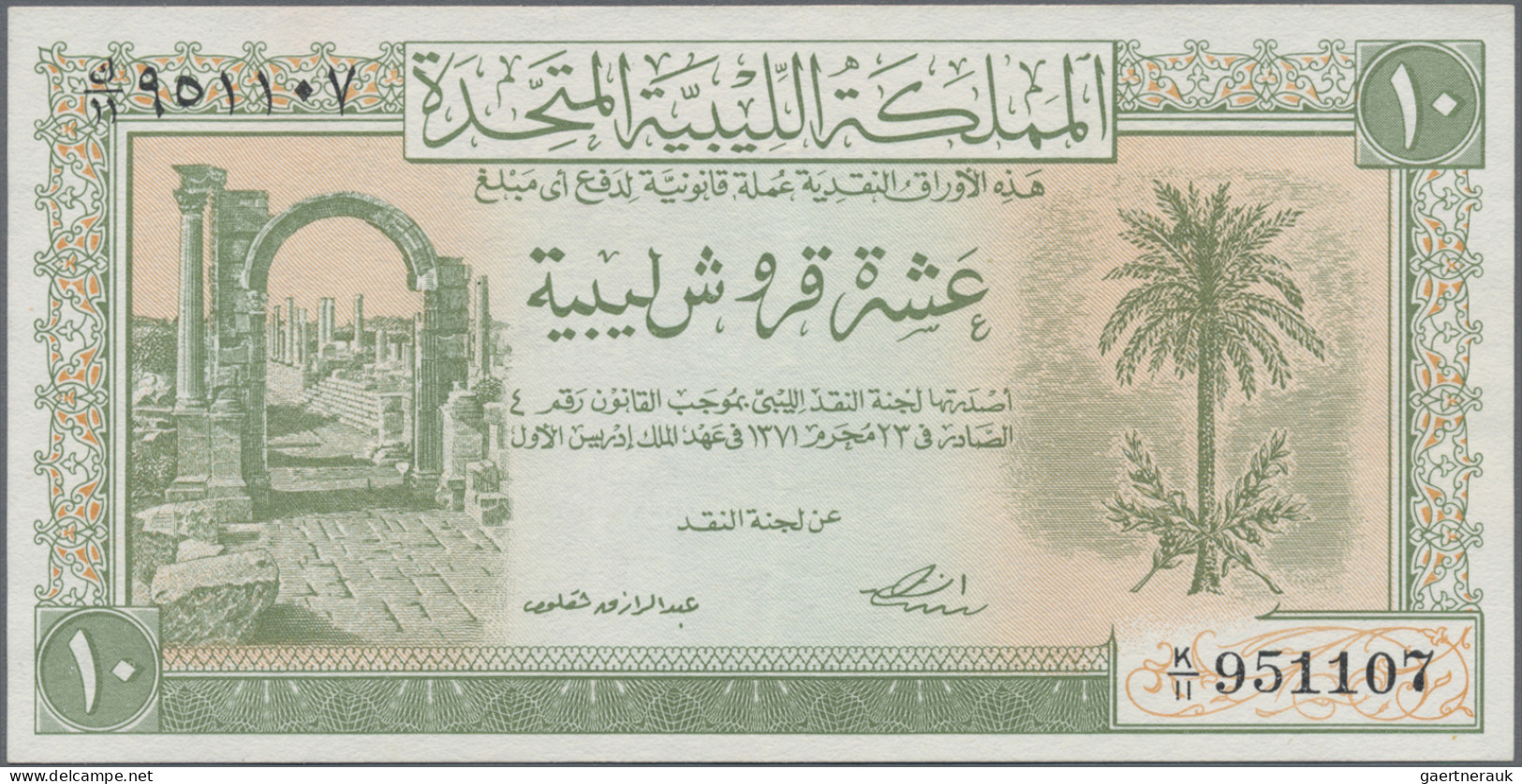 Libya: Kingdom And United Kingdom Of Libya, Nice Set With 3 Banknotes, 1950-1952 - Libyen
