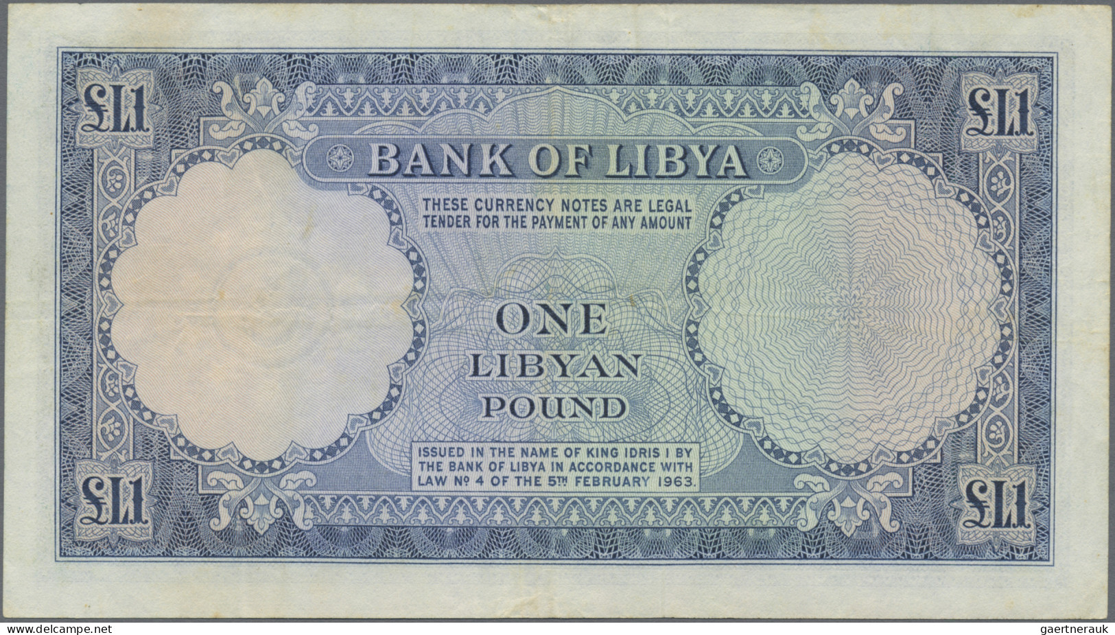 Libya: Bank Of Libya, Very Nice Set With 4 Banknotes, 1959-1963 Series, With ¼ A - Libia