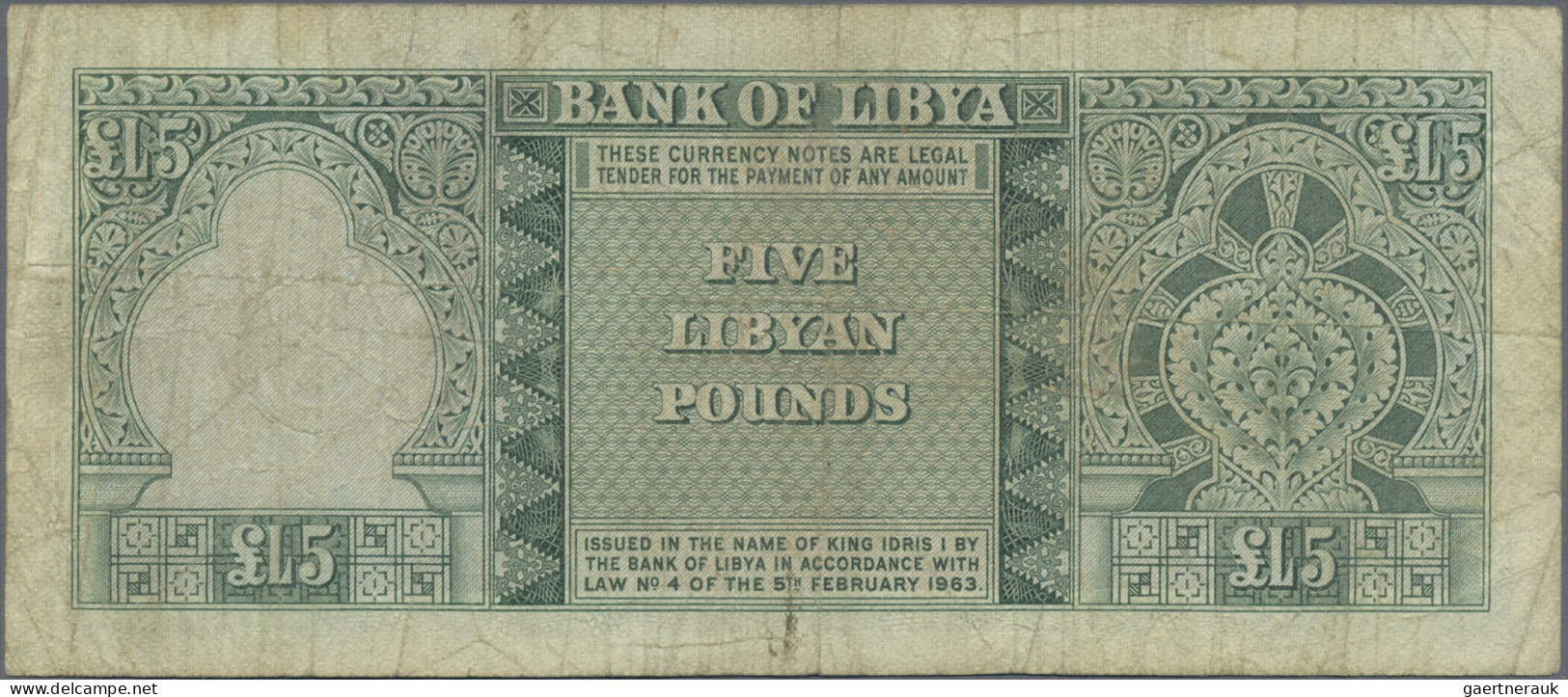 Libya: Bank of Libya, very nice set with 4 banknotes, 1959-1963 series, with ¼ a