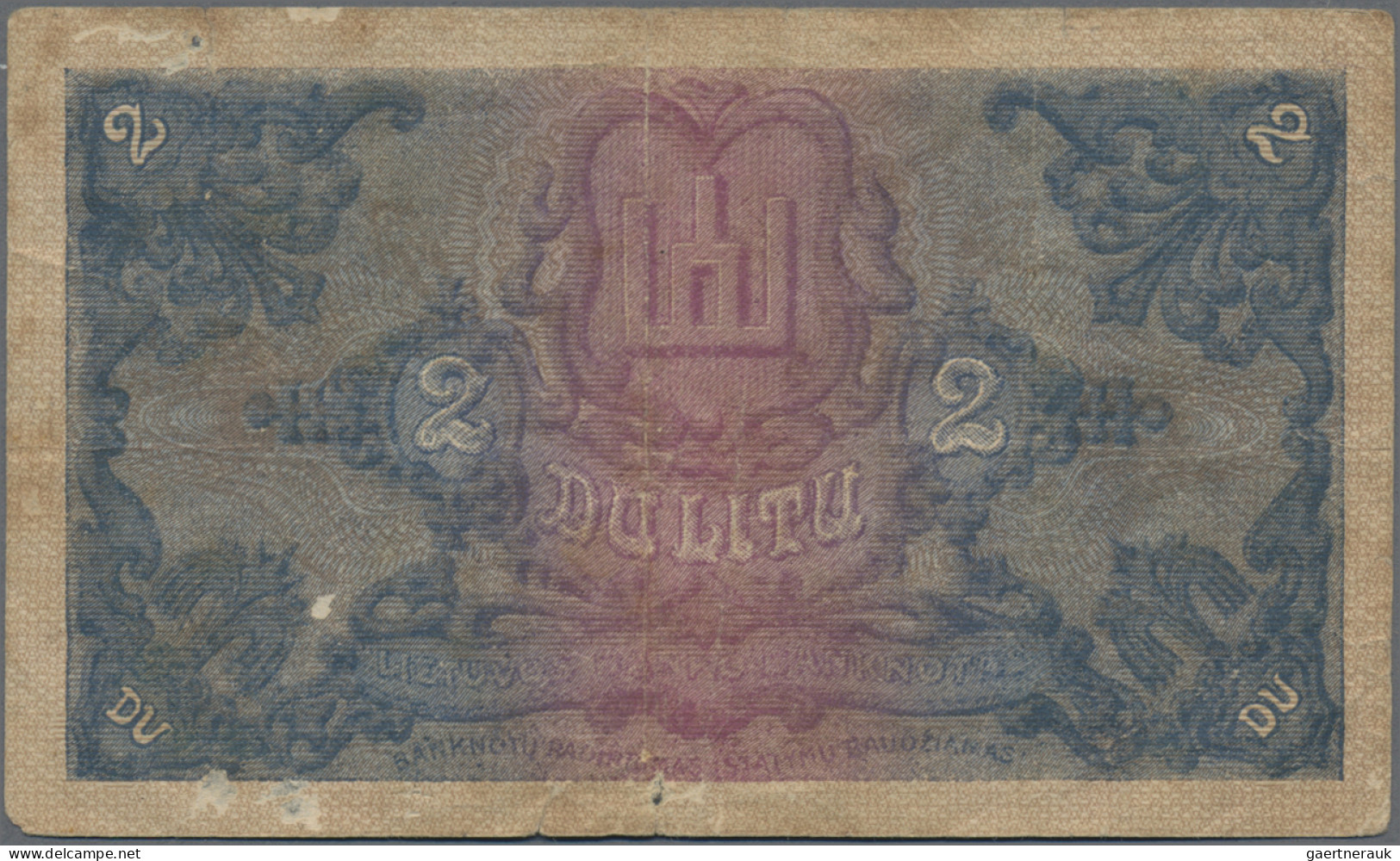 Lithuania: Lietuvos Bankas, Series 1924, With 1 Litas (P.13, VF/VF+, Small Stain - Lithuania