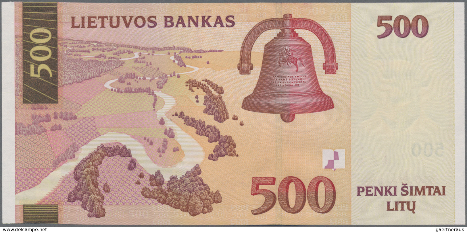 Lithuania: Lietuvos Bankas, 500 Litu 2000, P.64 In UNC Condition. - Lithuania