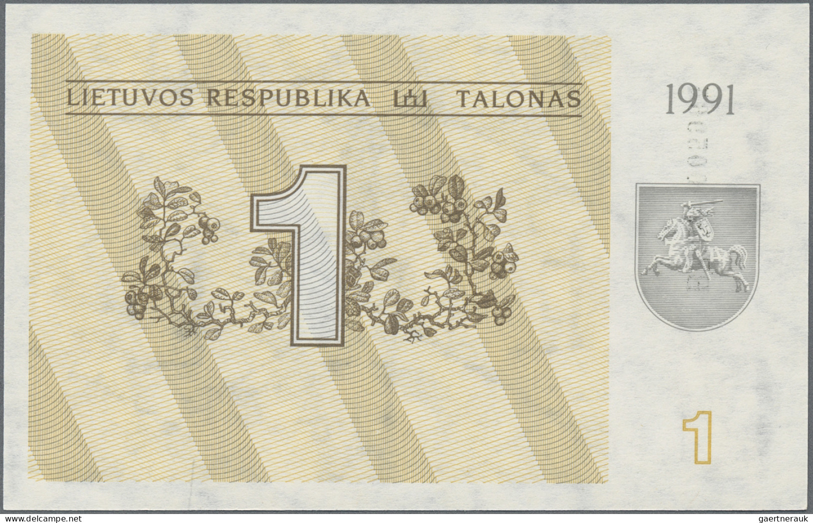Lithuania: Lietuvos Respublika, Huge Lot With 20 Banknotes, Series 1991-1993, Wi - Litouwen