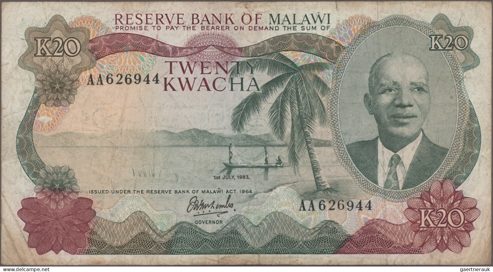 Malawi: The Reserve Bank Of Malawi, Very Nice Lot With 9 Banknotes, Series 1964- - Malawi