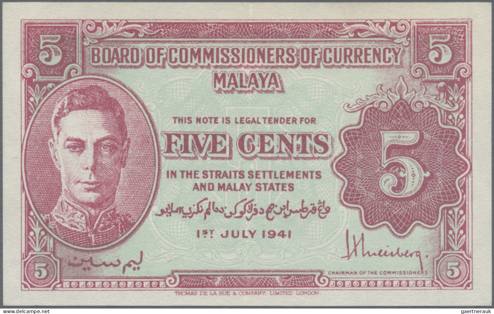 Malaya: Board Of Commissioners Of Currency – MALAYA, Lot With 7 Banknotes, With - Malaysia
