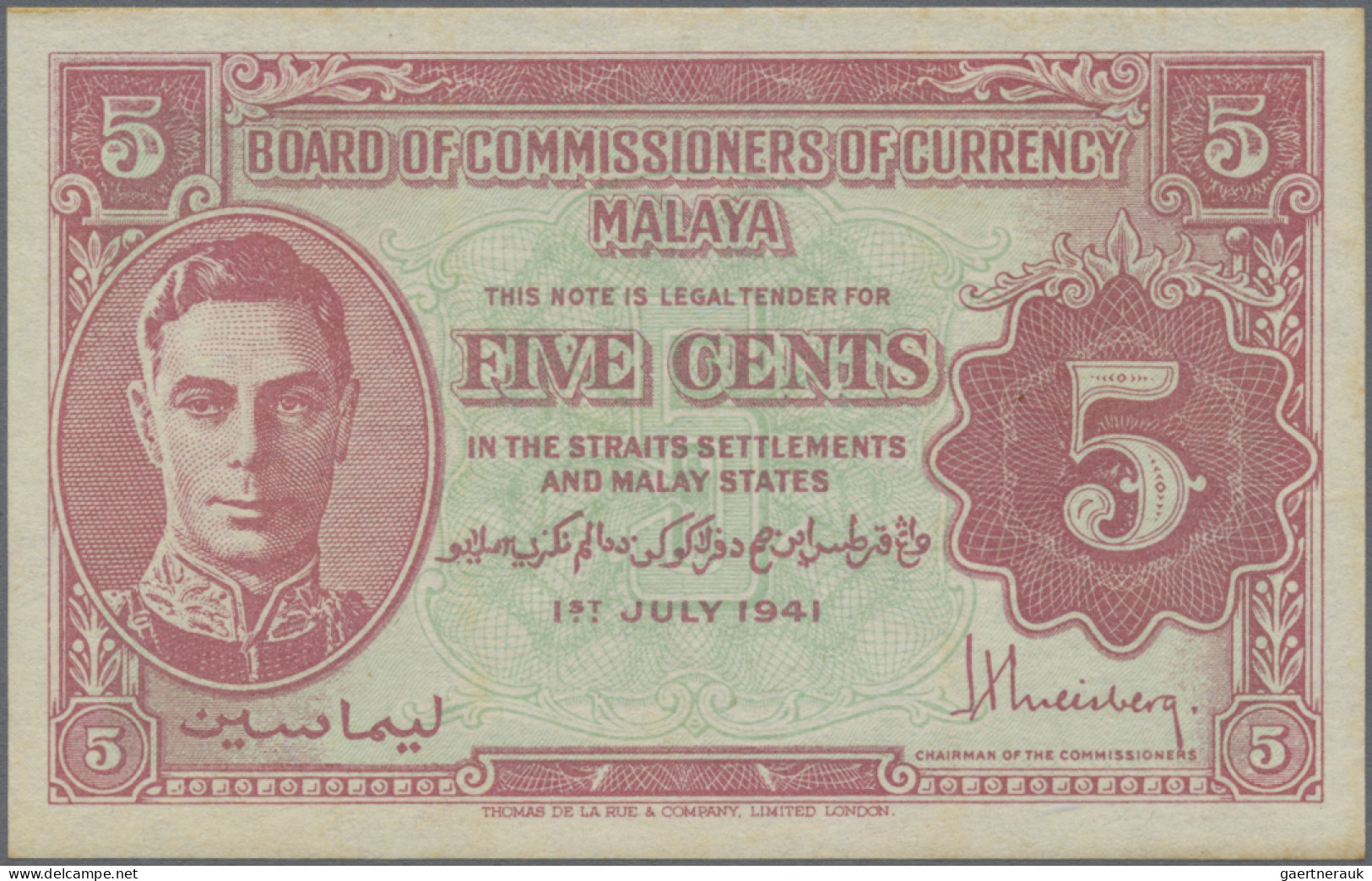Malaya: Board Of Commissioners Of Currency – MALAYA, Lot With 7 Banknotes, With - Malesia