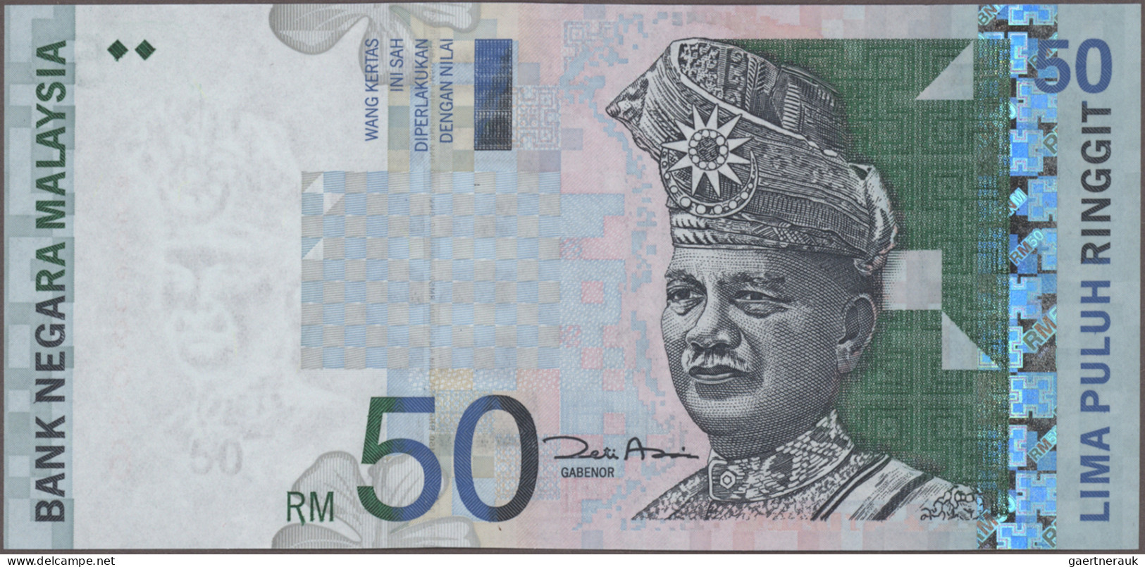 Malaysia: Bank Negara Malaysia, Lot With 7 Banknotes, Series 1999-2011, With 1, - Maleisië