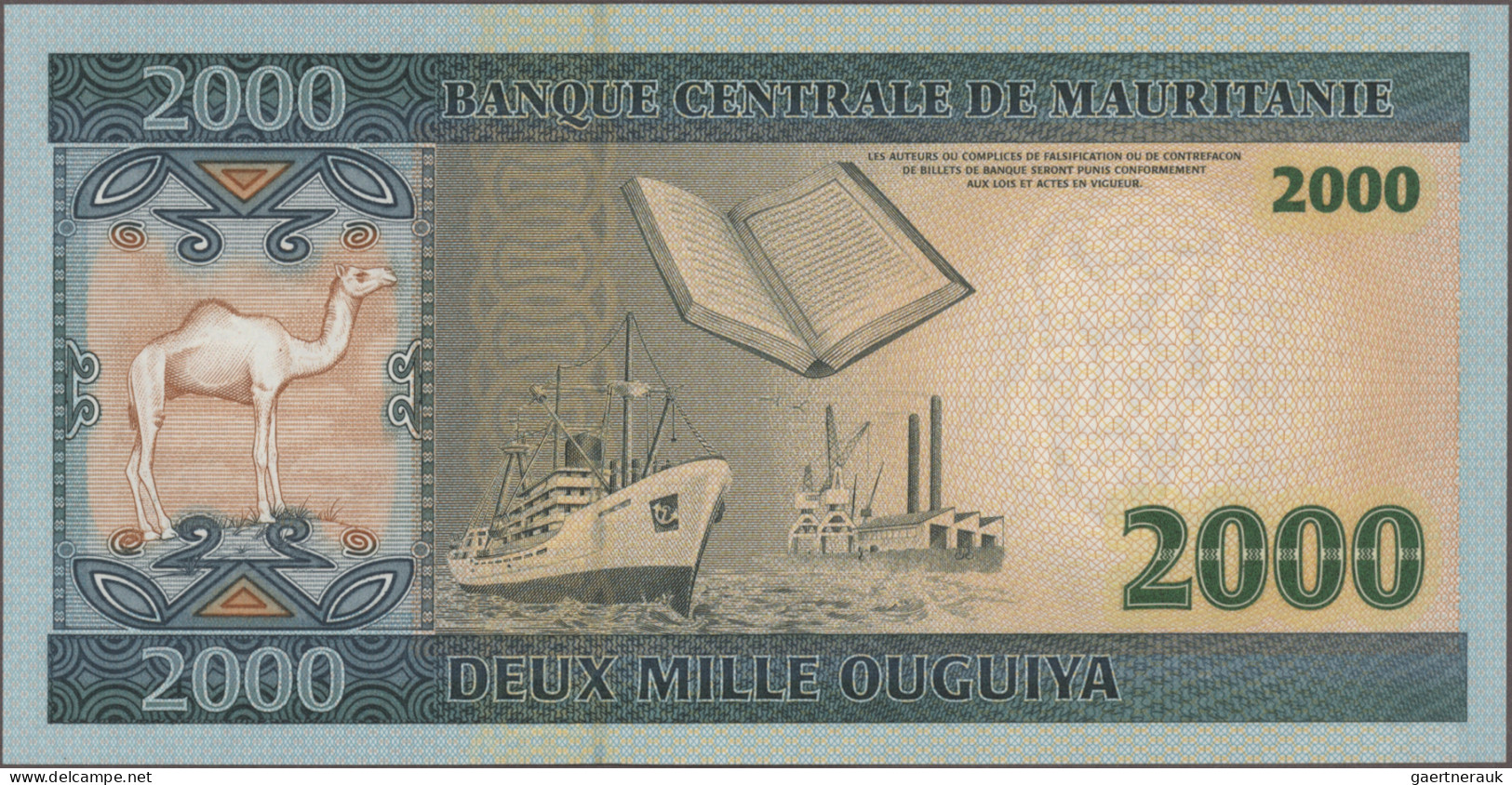 Mauritania: Banque Centrale De Mauritanie, Huge Lot With 14 Banknotes, 1985-2012 - Mauritanie
