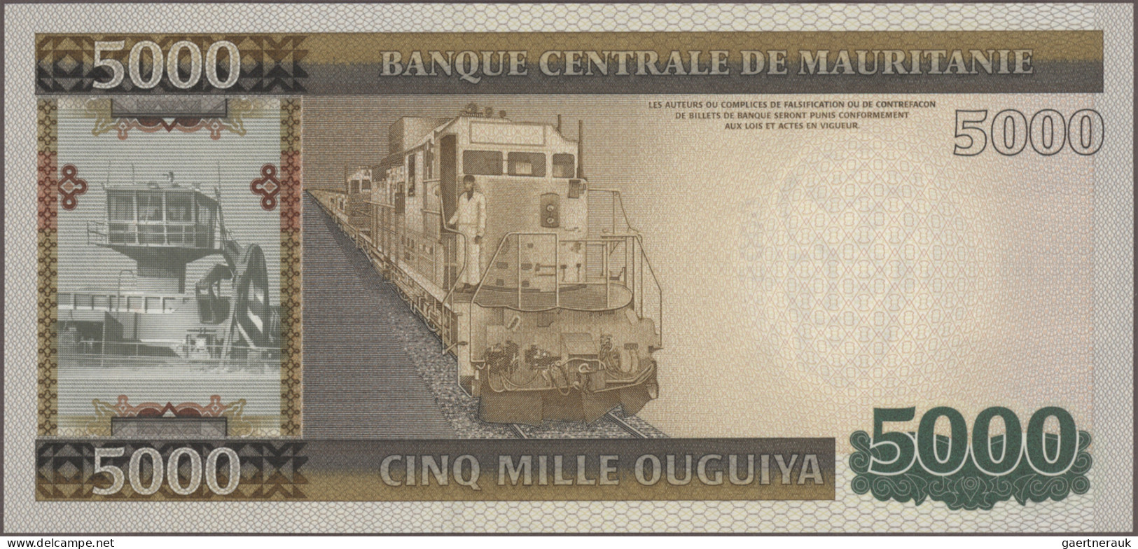 Mauritania: Banque Centrale De Mauritanie, Huge Lot With 14 Banknotes, 1985-2012 - Mauritania