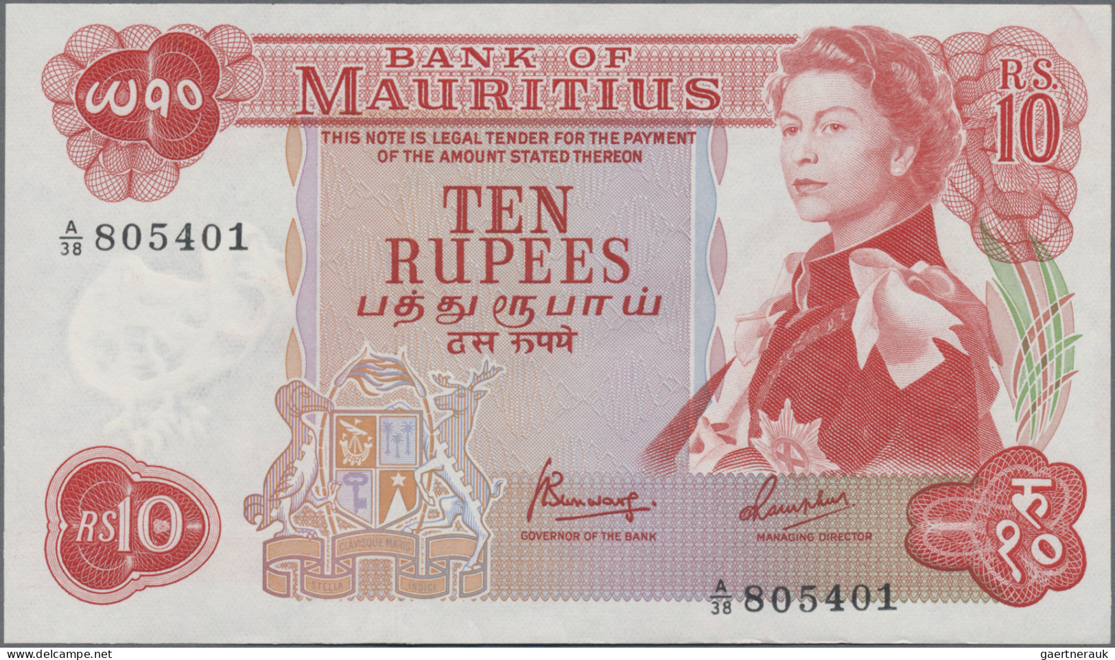 Mauritius: Bank Of Mauritius, Lot With 3 Banknotes, Series ND(1967) And 1999, Wi - Mauritius