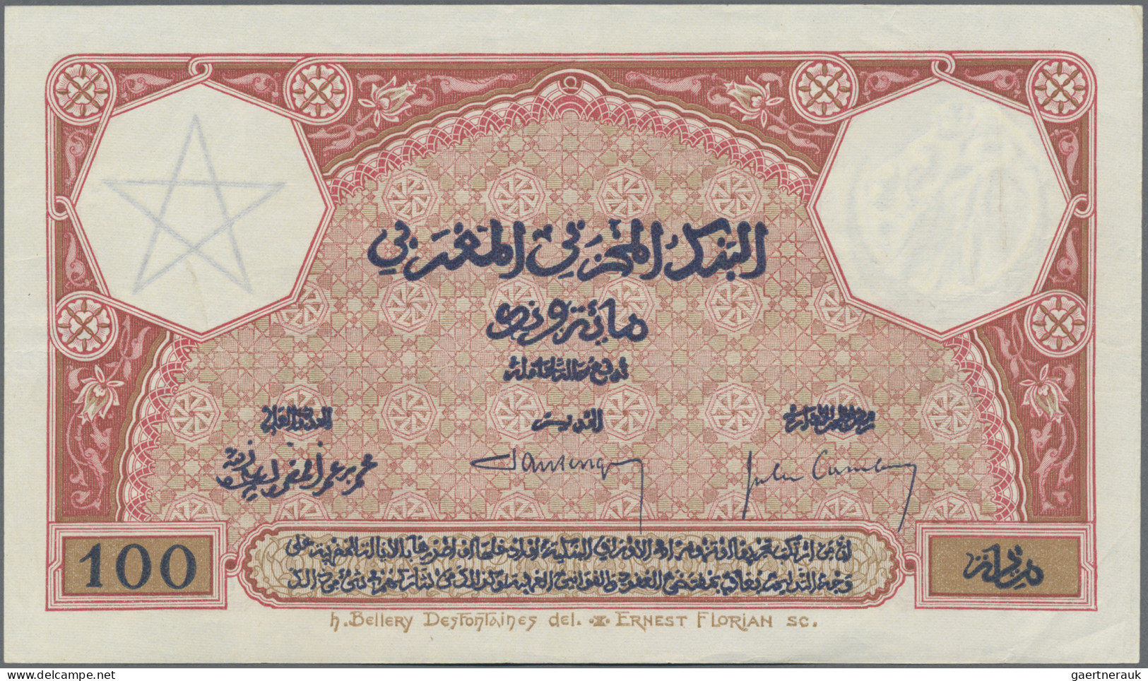 Morocco: Banque D'État Du Maroc, 100 Francs 1926, P.14, Exceptional Nice Conditi - Marruecos