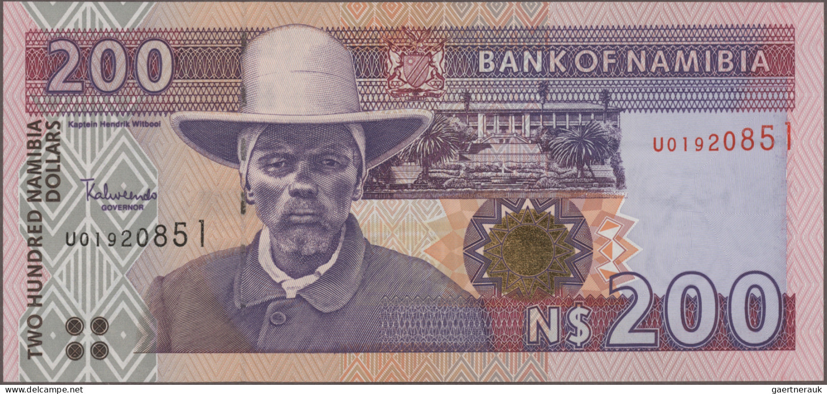 Namibia: Bank Of Namibia, Lot With 16 Banknotes, Series 1993-2001, With 10, 50 A - Namibia