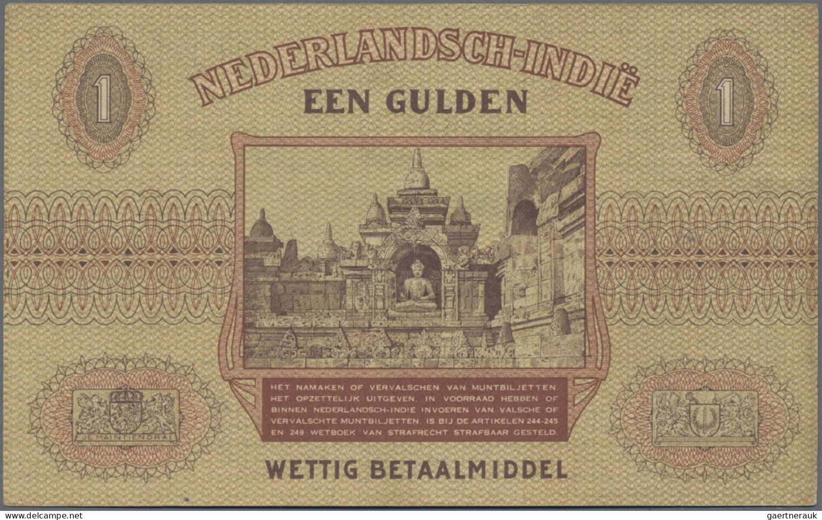 Netherlands Indies: Ministry Of Finance – Javasche Bank, Pair With 1 And 2 ½ Gul - Niederländisch-Indien