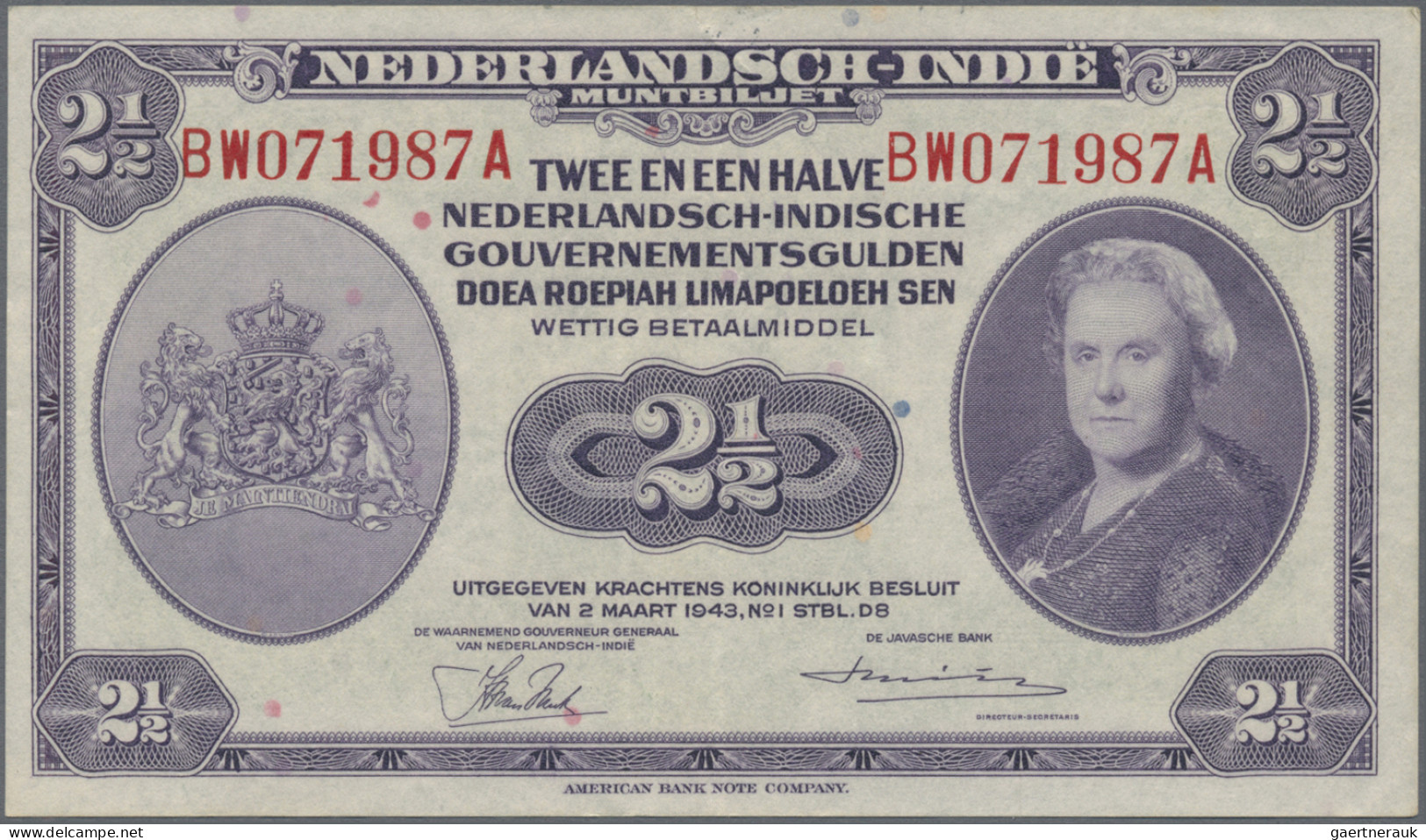Netherlands Indies: Ministry Of Finance / Javasche Bank, Nice Set With 5 Banknot - Nederlands-Indië