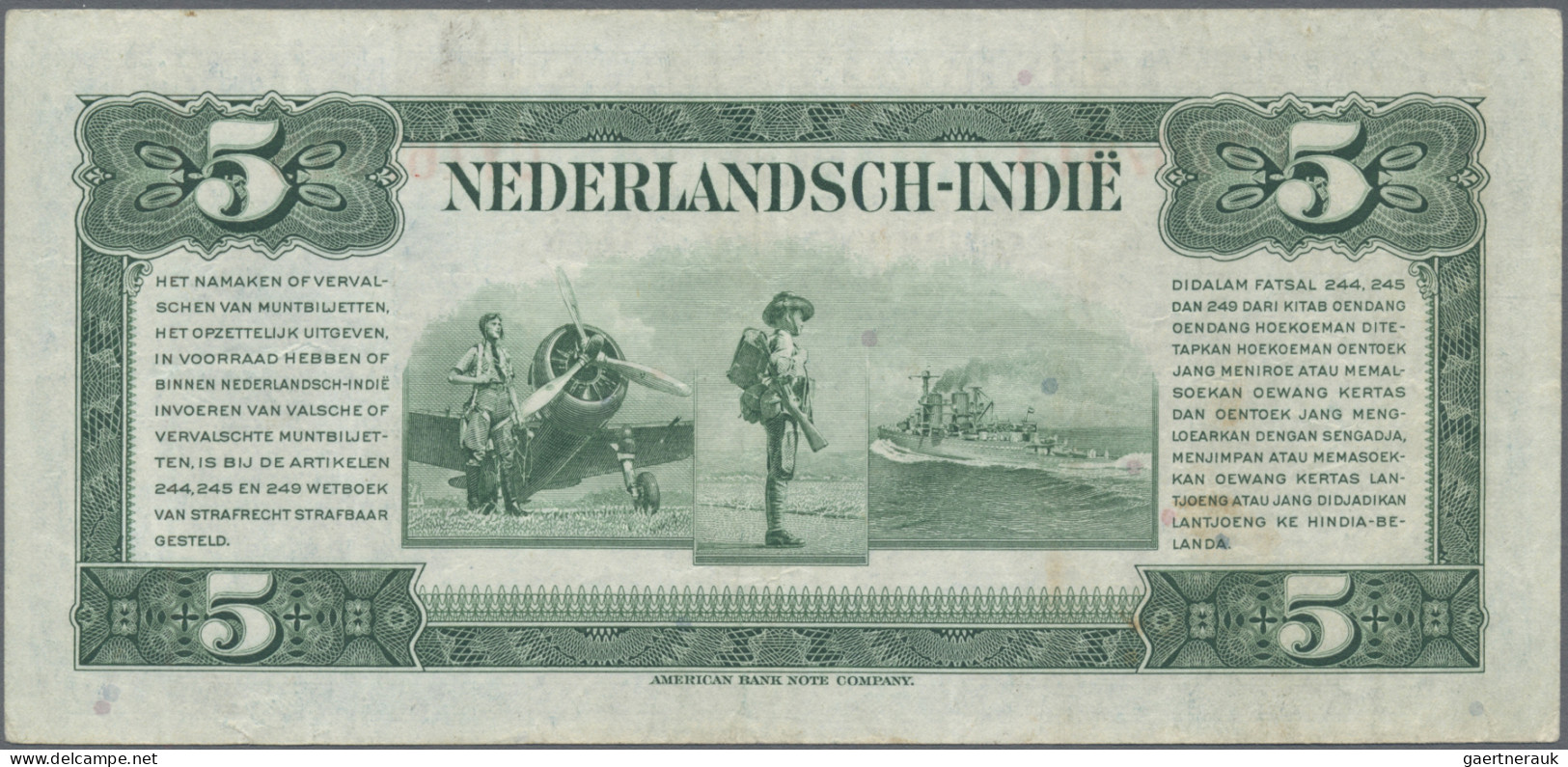 Netherlands Indies: Ministry of Finance / Javasche Bank, nice set with 5 banknot