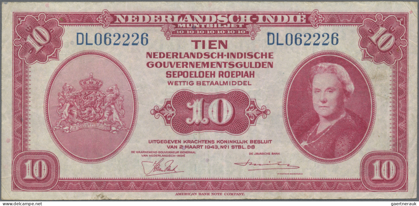 Netherlands Indies: Ministry of Finance / Javasche Bank, nice set with 5 banknot