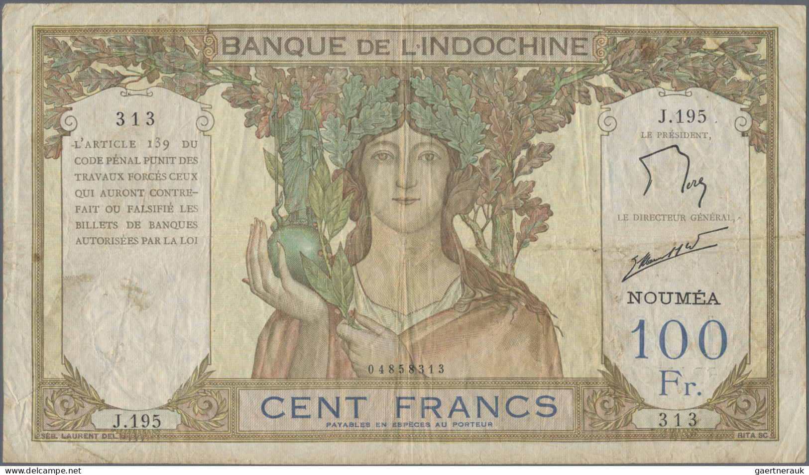 New Caledonia: Banque De L'Indochine – NOUMEA, Lot With 5 Francs ND(1926) (P.36, - Nouméa (Nieuw-Caledonië 1873-1985)