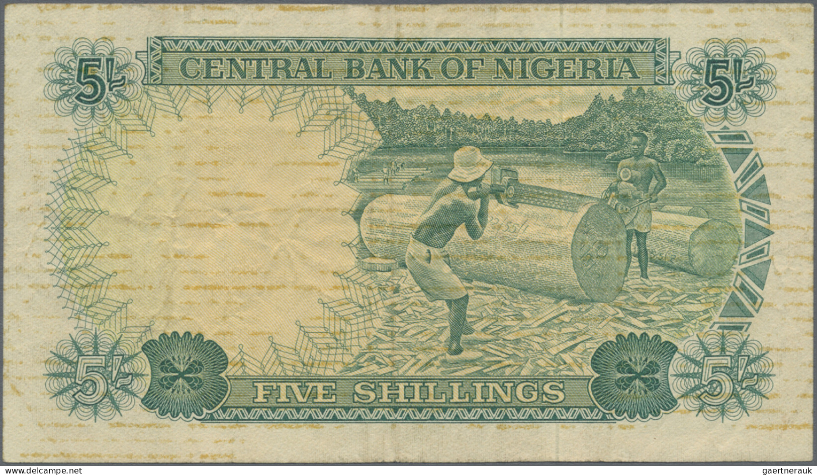 Nigeria: Central Bank Of Nigeria, Lot With 5 Banknotes, Series 1967/68, With 1 P - Nigeria