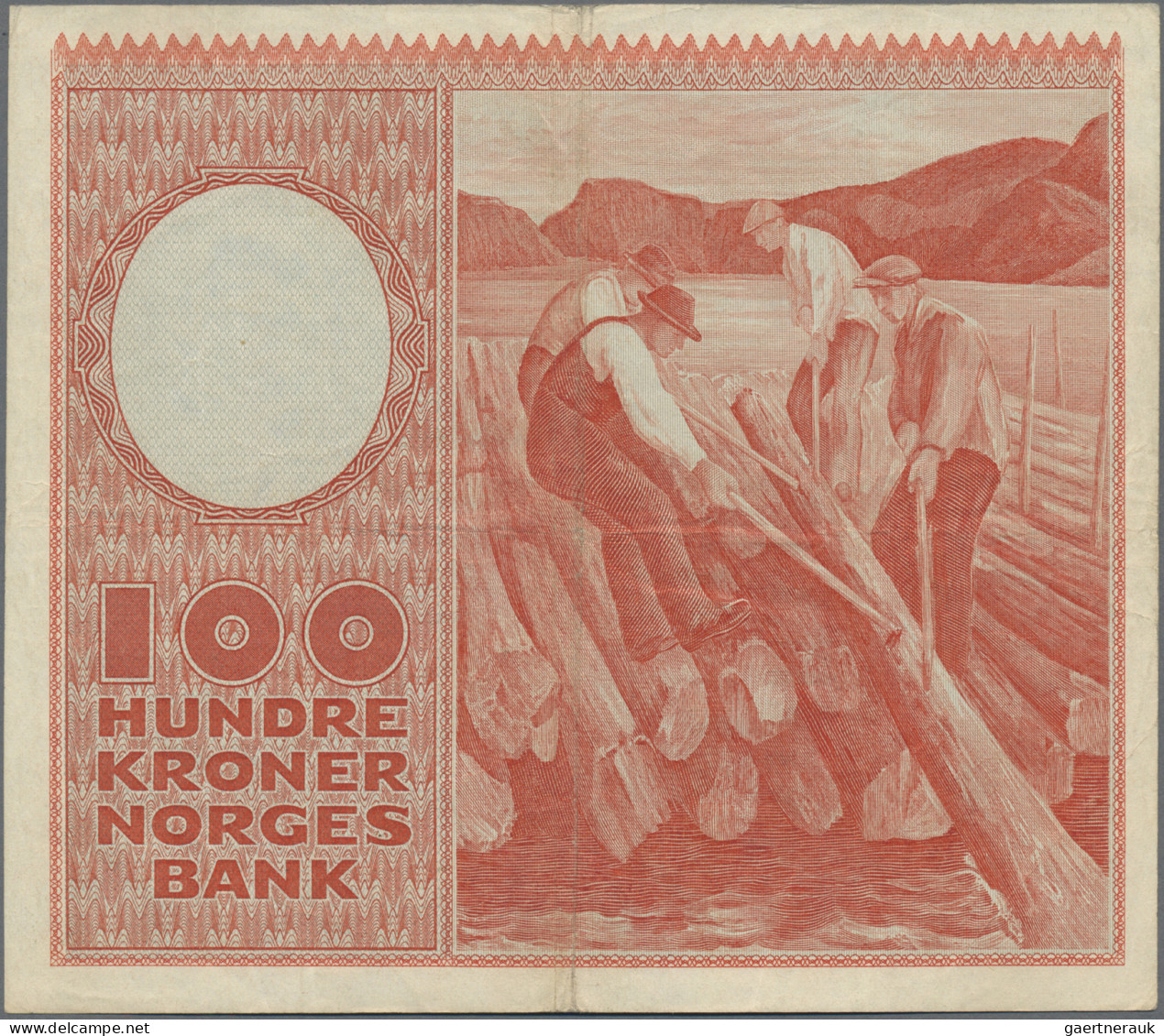 Norway: Norges Bank, 100 Kroner 1960, P.33c, Slightly Toned Paper With A Few Fol - Noorwegen