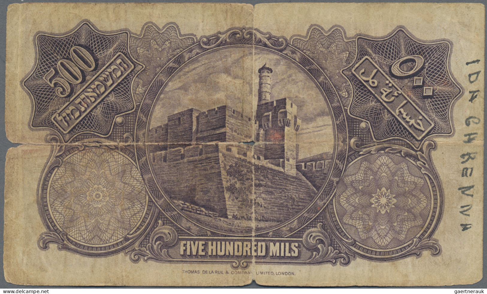 Palestine: Palestine Currency Board, 500 Mils 20th April 1939, P.6c, Toned Paper - Otros – Asia