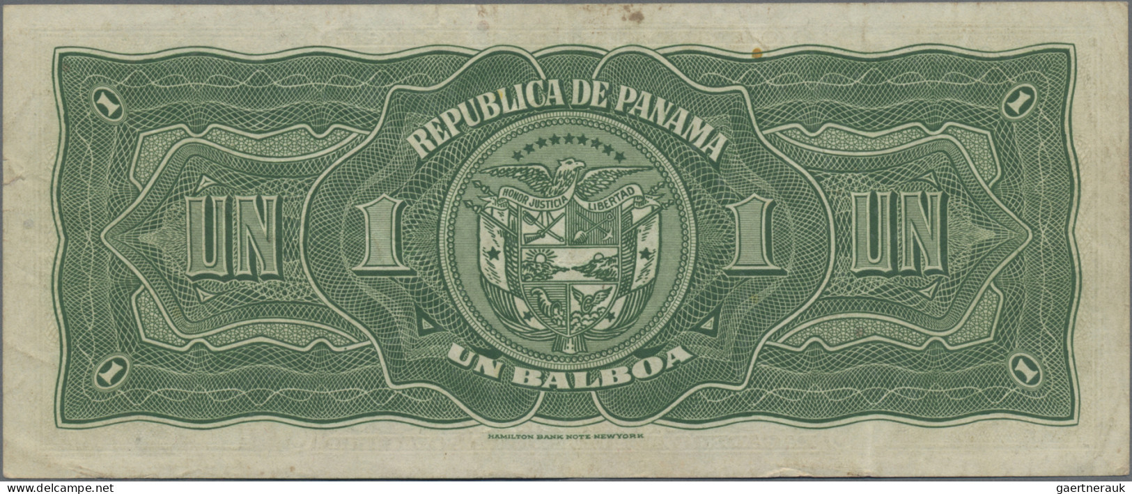 Panama: Banco Central De Emisión De La República De Panamá, 1 Balboa 1941 With S - Panama