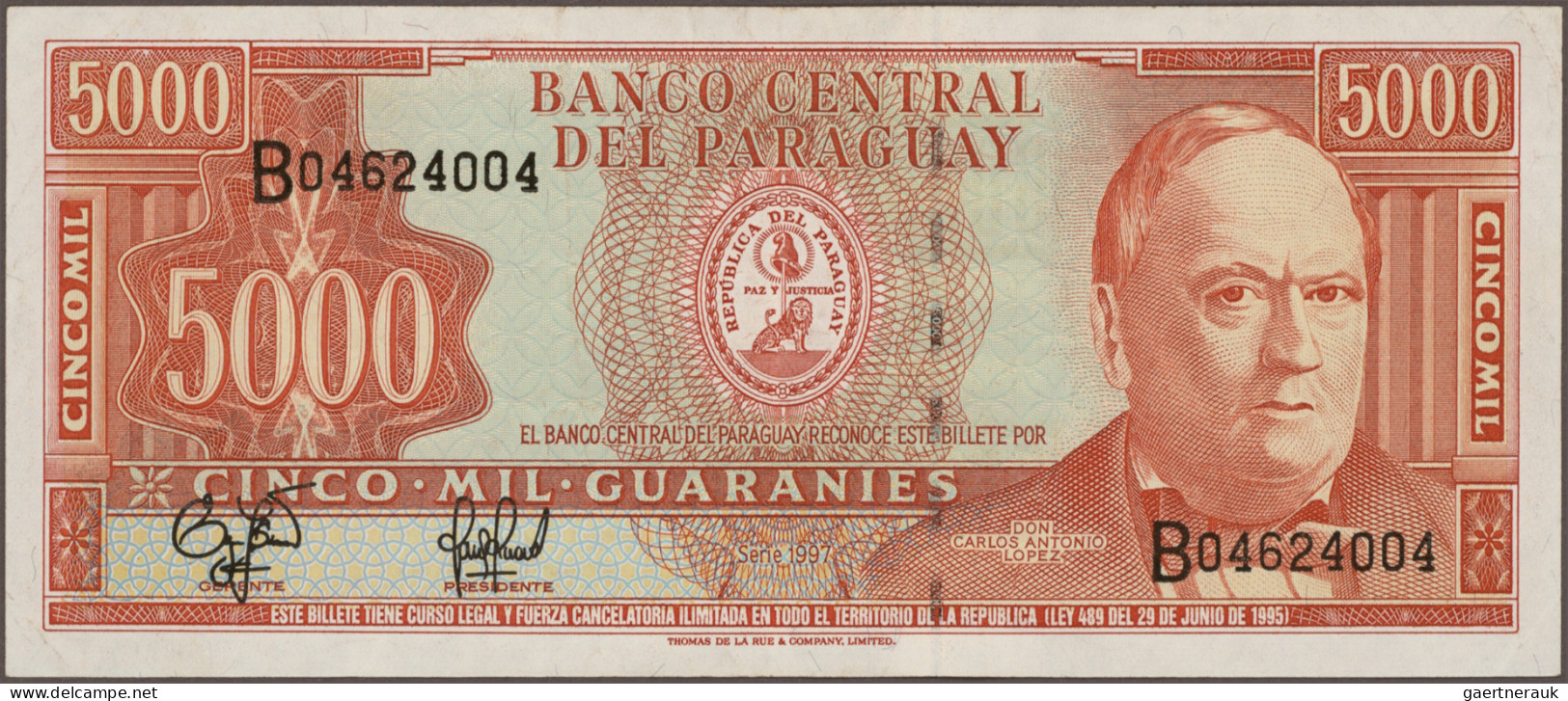 Paraguay: Banco Central Del Paraguay, Huge Lot With 26 Banknotes, Series 1962-20 - Paraguay