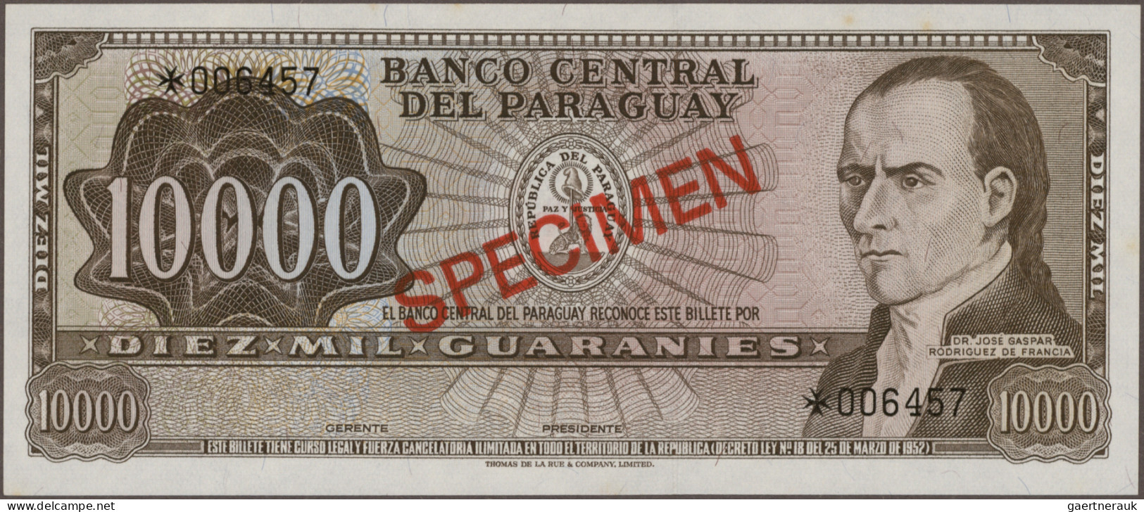 Paraguay: Banco Central del Paraguay, huge lot with 26 banknotes, series 1962-20
