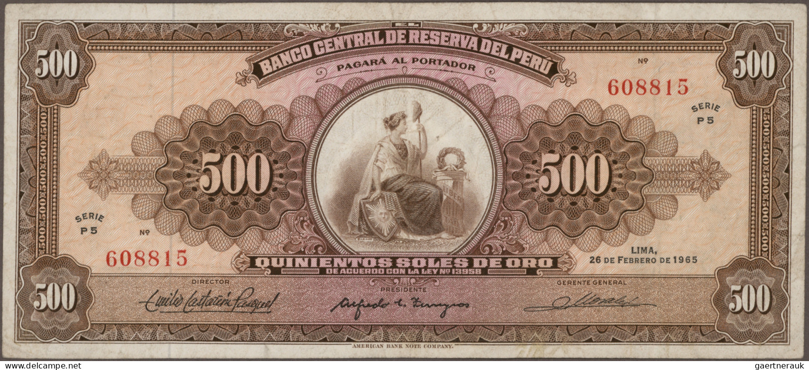 Peru: Banco Central de Reserva del Peru, huge lot with 38 banknotes, series 1965