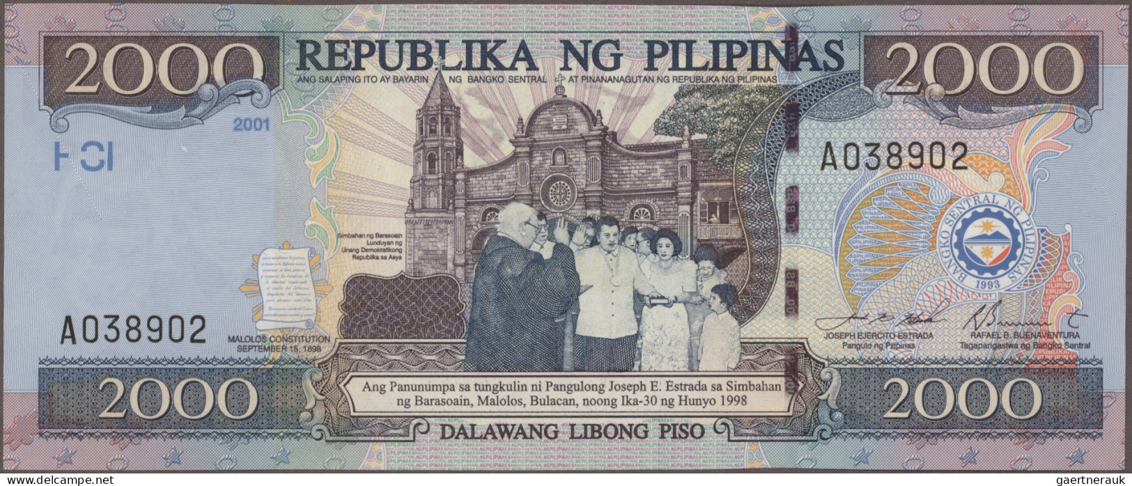 Philippines: Bangko Sentral Republika Ng Pilipinas, Set With 2x 2.000 Piso 1998 - Philippinen
