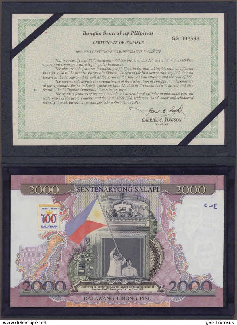 Philippines: Bangko Sentral Republika Ng Pilipinas, Set With 2x 2.000 Piso 1998 - Filipinas