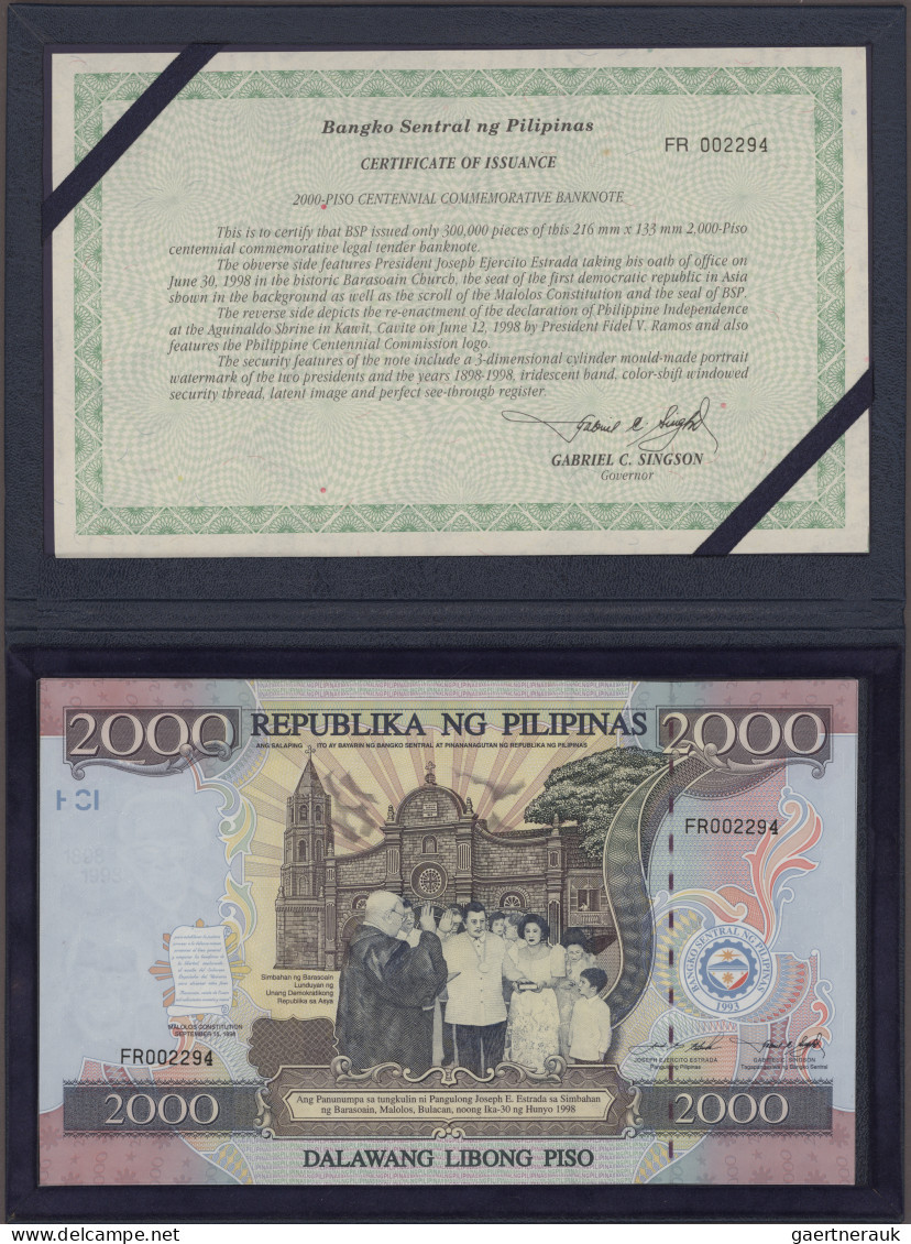 Philippines: Bangko Sentral Republika Ng Pilipinas, Set With 2x 2.000 Piso 1998 - Philippinen