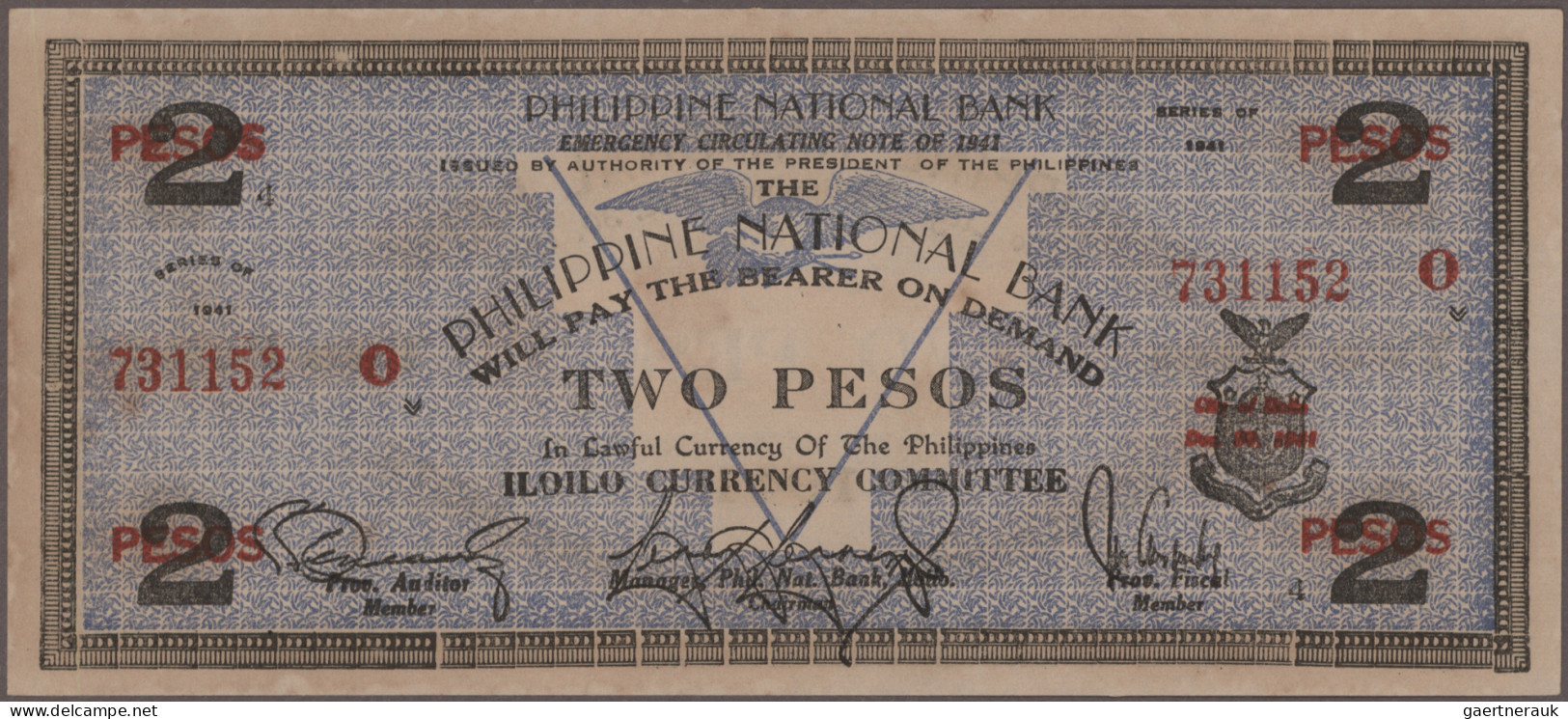 Philippines: Collectors album with 132 banknotes Emergency Issues WWII, series 1