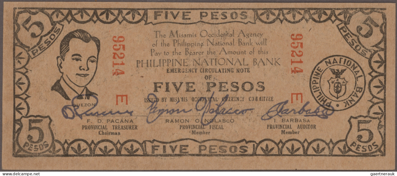 Philippines: Collectors album with 132 banknotes Emergency Issues WWII, series 1