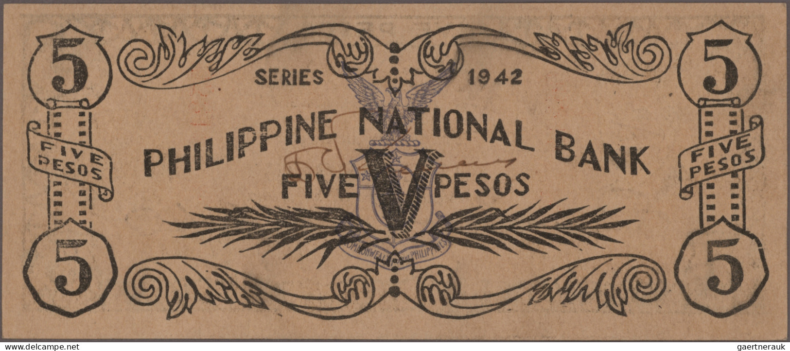 Philippines: Collectors album with 132 banknotes Emergency Issues WWII, series 1