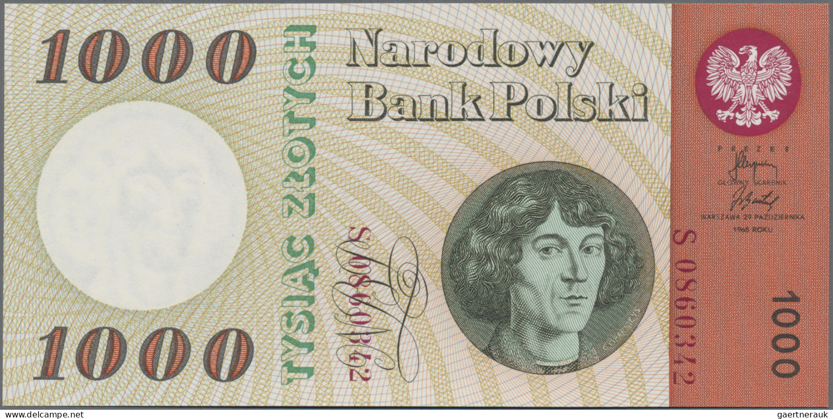 Poland - Bank Notes: Narodowy Bank Polski, 1.000 Zlotych 1965, Series S, With Po - Polonia