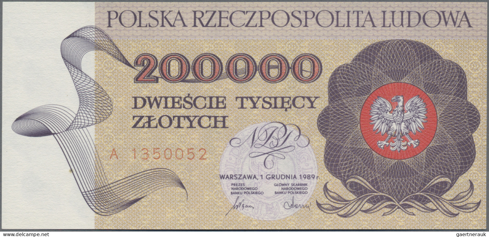 Poland - Bank Notes: Narodowy Bank Polski, Pair With 200.000 Zlotych 1989 And 20 - Polonia