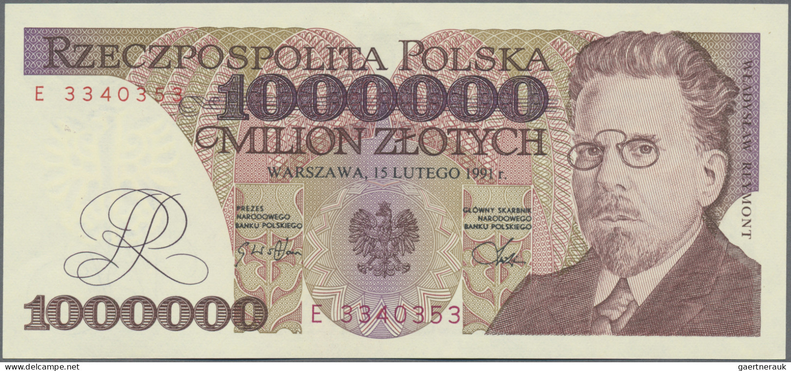 Poland - Bank Notes: Narodowy Bank Polski, Pair With 1 Million Zlotych 1991 (P.1 - Polen