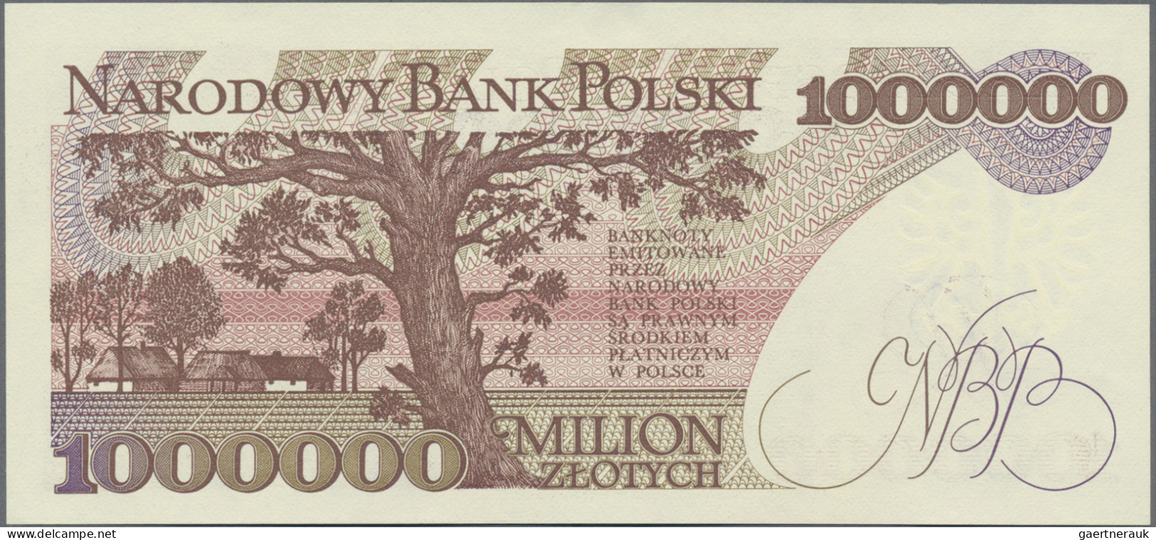 Poland - Bank Notes: Narodowy Bank Polski, Pair With 1 Million Zlotych 1991 (P.1 - Polonia