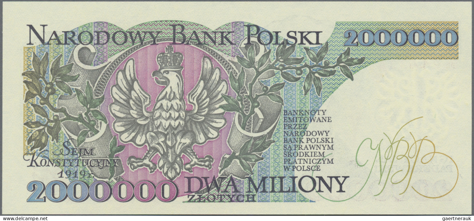 Poland - Bank Notes: Narodowy Bank Polski, Pair With 2 Million Zlotych 1992 And - Poland