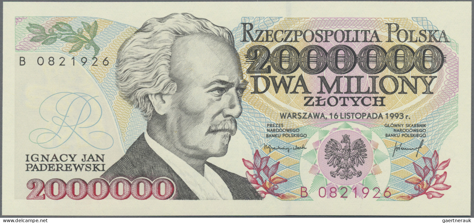 Poland - Bank Notes: Narodowy Bank Polski, Pair With 2 Million Zlotych 1993 And - Polonia