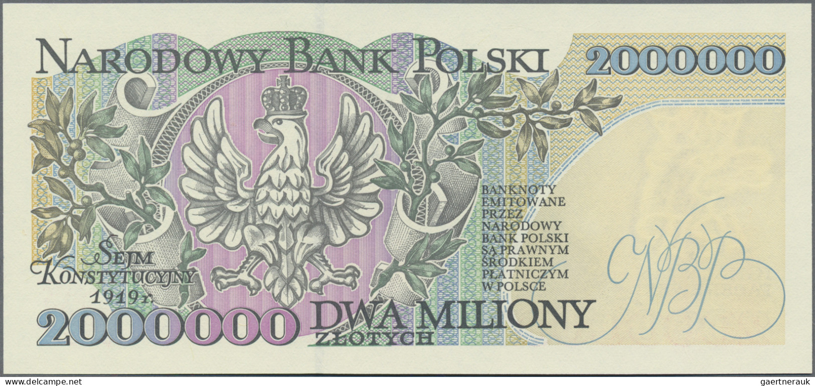 Poland - Bank Notes: Narodowy Bank Polski, Pair With 2 Million Zlotych 1993 And - Polonia