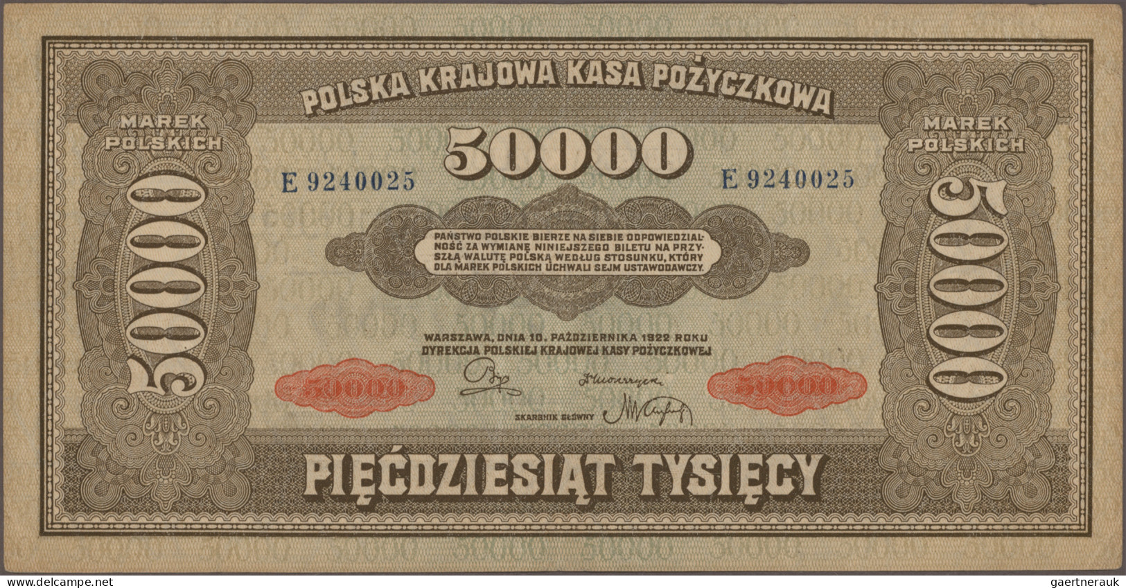 Poland - Bank Notes: Lot With 18 Banknotes, Series 1917-1944, Comprising 2x ½ Ma - Pologne