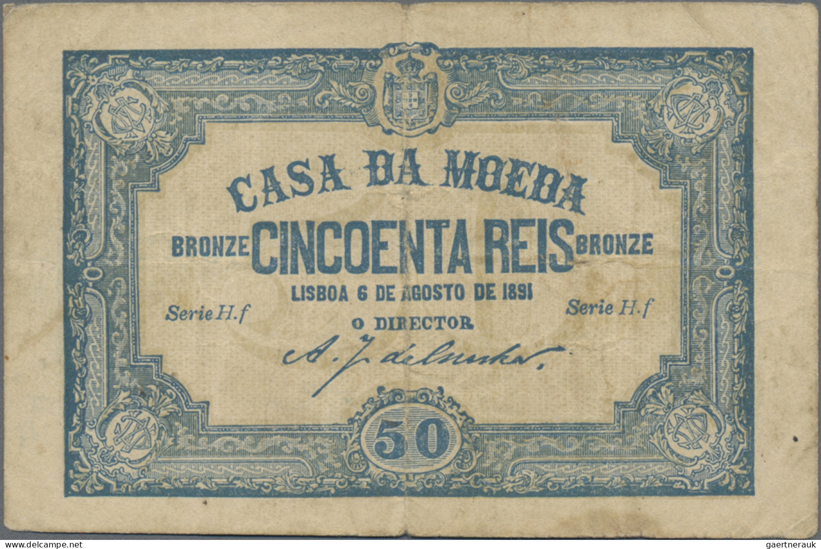 Portugal: Casa De Moeda, Pair With 50 And 100 Reis Bronze 1891, P.87 (F/F-) And - Portugal